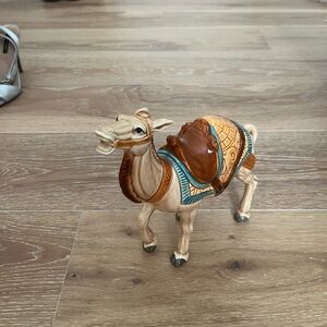 Ceramic Camel Figurine with Saddle